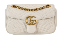 Small GG Marmont, Leather, White, 443497 213048, DB, 2*